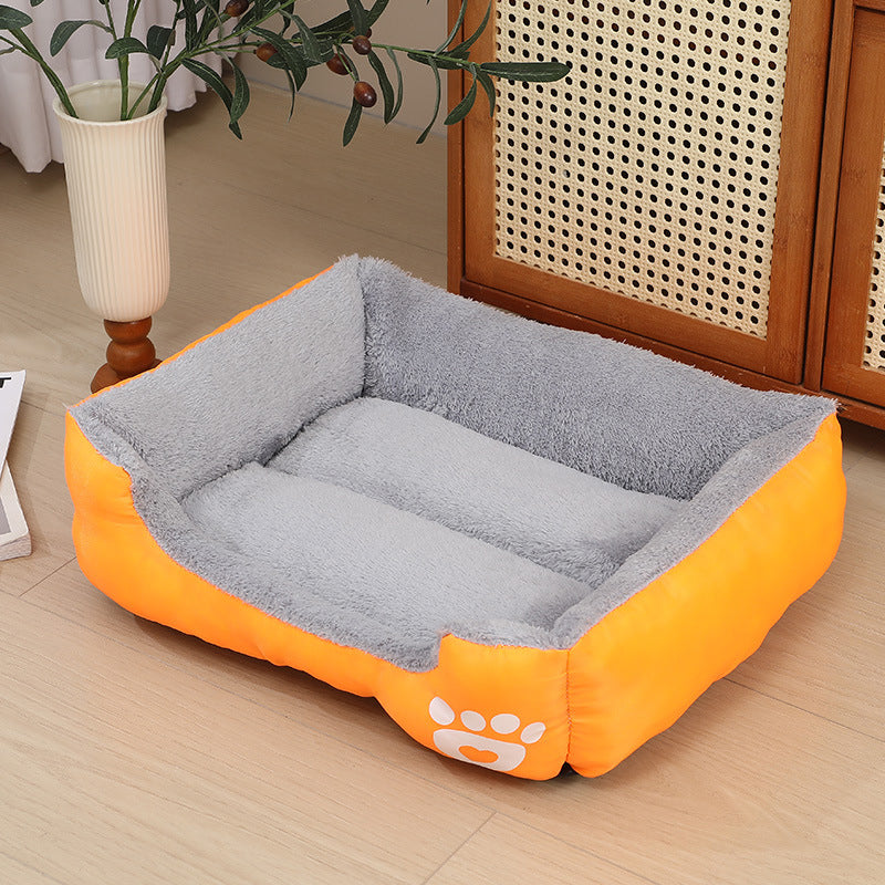 🥳2026 HOT SALE🥳💞50K+ SOLD! 🐾☁️ 50% OFF! All‑Season Plush Pet Bed – Ultra‑soft cloud‑like fabric, raised rim for neck support. Anti‑slip bottom & machine washable – cozy comfort all year round! 🛏️✨