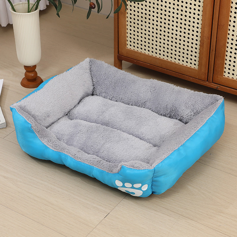 🥳2026 HOT SALE🥳💞50K+ SOLD! 🐾☁️ 50% OFF! All‑Season Plush Pet Bed – Ultra‑soft cloud‑like fabric, raised rim for neck support. Anti‑slip bottom & machine washable – cozy comfort all year round! 🛏️✨