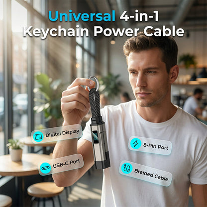 🥳2026 HOT SALE🥳💞50K+ SOLD!📊🔌 50% OFF! 4‑in‑1 Keychain Charger – Built‑in digital wattmeter, zinc alloy core. Supports 65W+27W. Never guess charging speed again. A pocket‑sized power station! 💎🔄