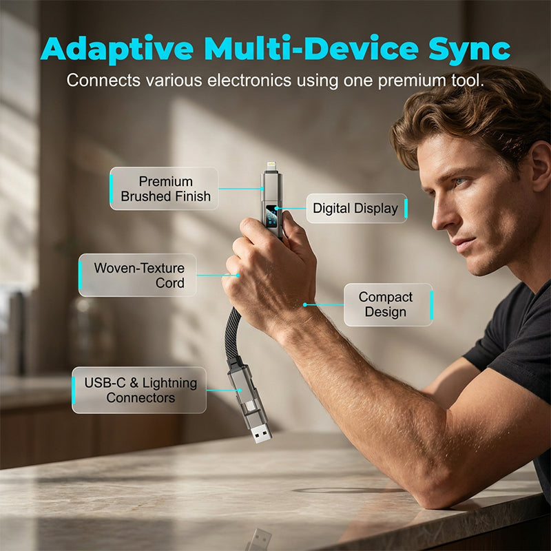 🥳2026 HOT SALE🥳💞50K+ SOLD!📊🔌 50% OFF! 4‑in‑1 Keychain Charger – Built‑in digital wattmeter, zinc alloy core. Supports 65W+27W. Never guess charging speed again. A pocket‑sized power station! 💎🔄