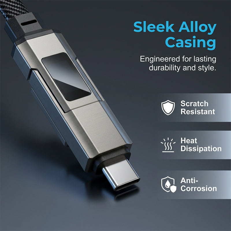 🥳2026 HOT SALE🥳💞50K+ SOLD!📊🔌 50% OFF! 4‑in‑1 Keychain Charger – Built‑in digital wattmeter, zinc alloy core. Supports 65W+27W. Never guess charging speed again. A pocket‑sized power station! 💎🔄