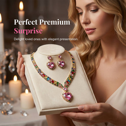 🥳2026 HOT SALE🥳💞50K+ SOLD!💎👑 50% OFF! Sparkling Heart Jewelry Set – Necklace & earrings, lightweight & elegant. A timeless gift for her. 💖🎁