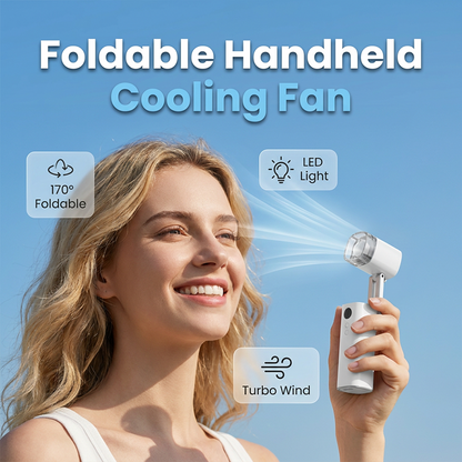 🥳2026 HOT SALE🥳💞50K+ SOLD!💨💡 50% OFF! Foldable Handheld Fan with Light – 170° rotation, 5 speeds, 3000mAh battery. Perfect for walks & bedside reading. 🌙🌀