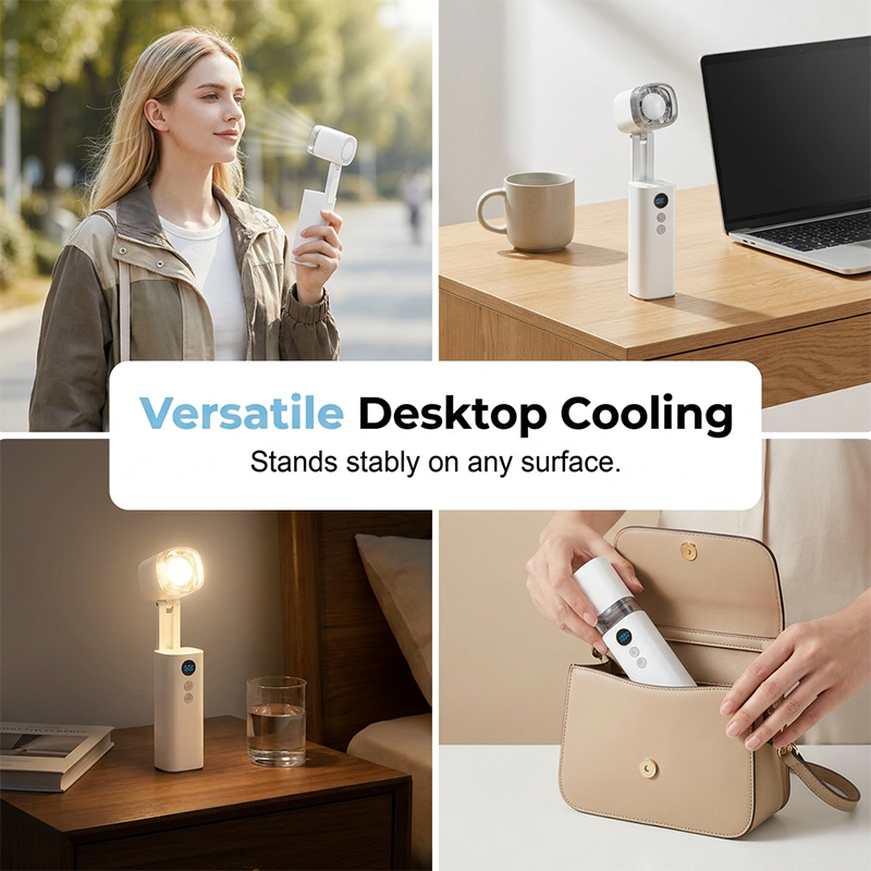 🥳2026 HOT SALE🥳💞50K+ SOLD!💨💡 50% OFF! Foldable Handheld Fan with Light – 170° rotation, 5 speeds, 3000mAh battery. Perfect for walks & bedside reading. 🌙🌀