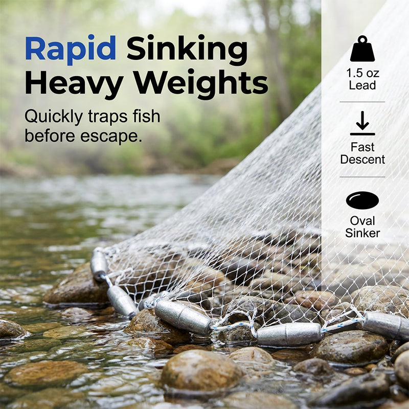 🥳2026 HOT SALE🥳💞50K+ SOLD! 🌊✨ 50% OFF! Premium Cast Net – Heavy-duty nylon mesh, rapid sinking weights & secure wrist strap. Reliable performance in any water – a must-have for anglers! 🛠️🎣