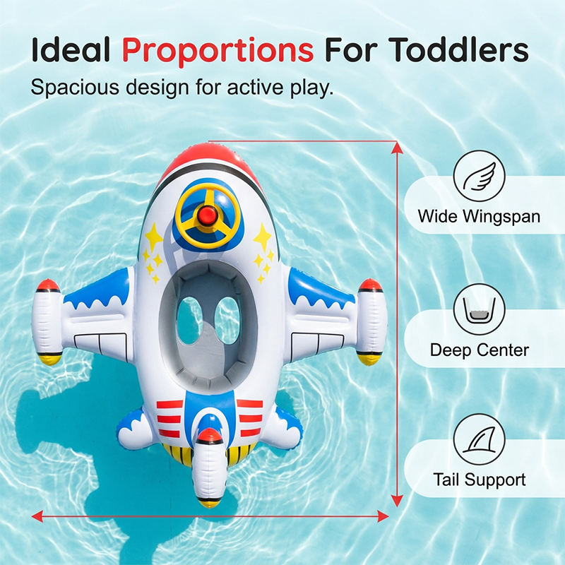 🥳2026 HOT SALE🥳💞50K+ SOLD!💦🛫 50% OFF! Airplane Inflatable Pool Float – Interactive steering wheel, anti‑rollover wings. Safe & fun for little captains. 🌊💙