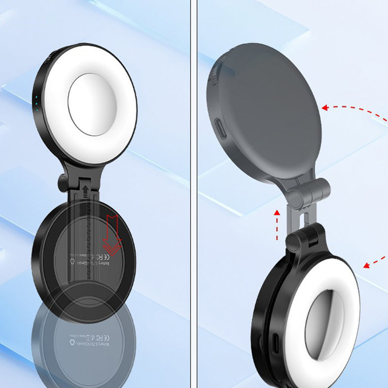 🥳2026 HOT SALE🥳💞50K+ SOLD! 💄🔋Magnetic Phone Light with Mirror – 2500-8500K adjustable glow, 180° arm. Perfect makeup touch-ups & hands-free video. Pocket-sized, magnetic, Type-C! 📱✅