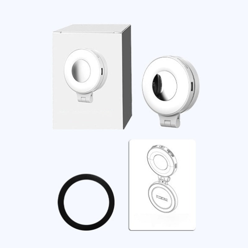 🥳2026 HOT SALE🥳💞50K+ SOLD! 💄🔋Magnetic Phone Light with Mirror – 2500-8500K adjustable glow, 180° arm. Perfect makeup touch-ups & hands-free video. Pocket-sized, magnetic, Type-C! 📱✅