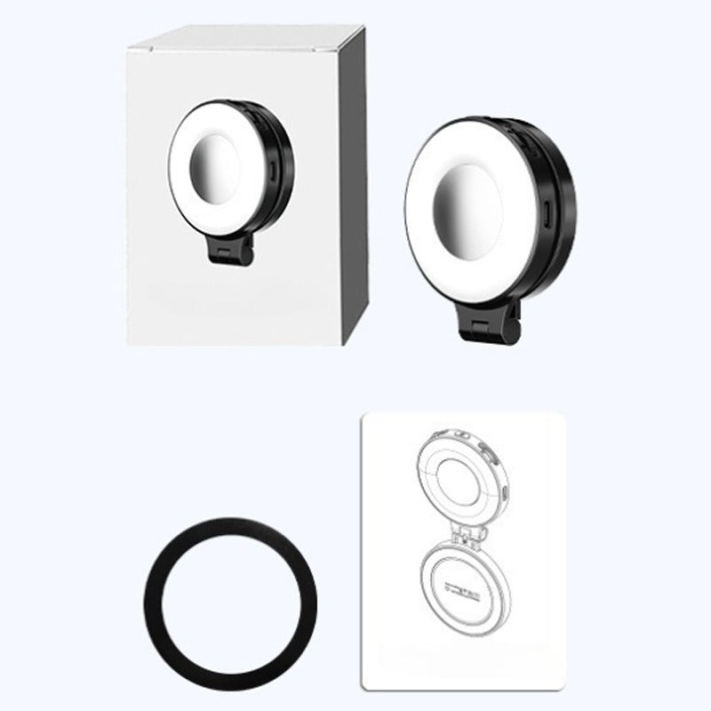 🥳2026 HOT SALE🥳💞50K+ SOLD! 💄🔋Magnetic Phone Light with Mirror – 2500-8500K adjustable glow, 180° arm. Perfect makeup touch-ups & hands-free video. Pocket-sized, magnetic, Type-C! 📱✅