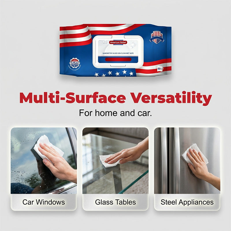 🥳2026 HOT SALE🥳💞50K+ SOLD!🪟✨ 50% OFF! Glass & Tile Wipes – Streak‑free, silver ion tech. Removes water spots & grime. 80 wipes. Crystal clear mirrors! 🧼💎