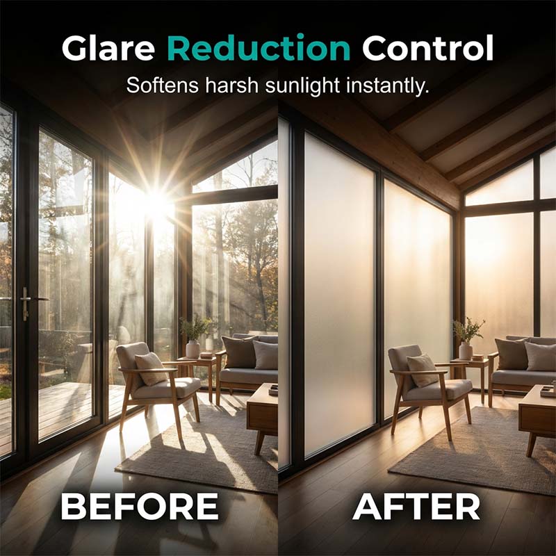 🥳2026 HOT SALE🥳💞50K+ SOLD!🪟✨ 50% OFF! Peel & Stick Frosted Glass Film – Blocks prying eyes, lets light in. No glue, no mess. Instant privacy for windows & doors. 🏡🔒