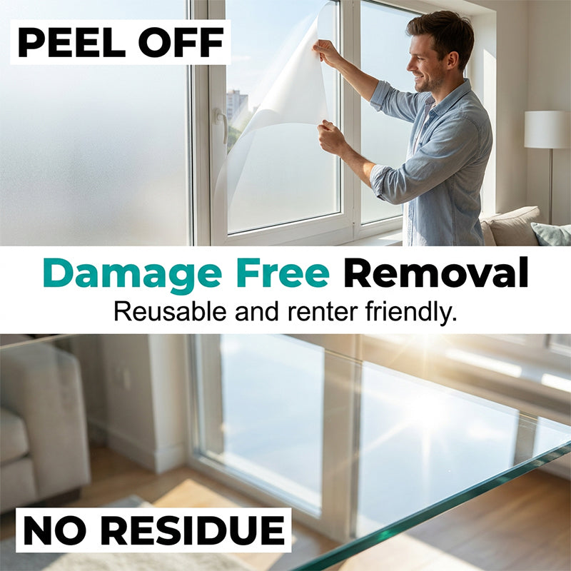 🥳2026 HOT SALE🥳💞50K+ SOLD!🪟✨ 50% OFF! Peel & Stick Frosted Glass Film – Blocks prying eyes, lets light in. No glue, no mess. Instant privacy for windows & doors. 🏡🔒