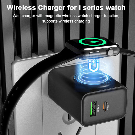 🥳2026 HOT SALE🥳💞50K+ SOLD!🧳⚡ 50% OFF! 3‑in‑1 Watch Charger – Integrated magnetic puck, 30W fast charge. Ultra‑compact. Perfect for home & travel. Your ultimate power hub! 🌍💪