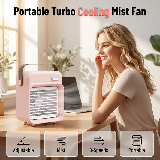 🥳2026 HOT SALE🥳💞50K+ SOLD!💨❄️ 50% OFF! Wireless Desktop Air Cooler & Humidifier – Nano mist, 3 speeds, 2400mAh. Instant chill anywhere. Your personal oasis! 🌬️💧