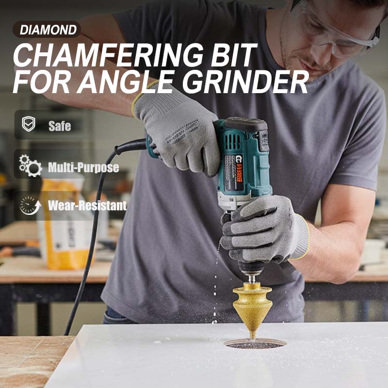 🥳2026 HOT SALE🥳💞50K+ SOLD!⚙️💎 50% OFF! Diamond Chamfering Bit – Brazed diamond, multi‑function (grinds, drills, chamfers). Universal M10 fit. Like a magic wand for stone & tile! ✨🛠️