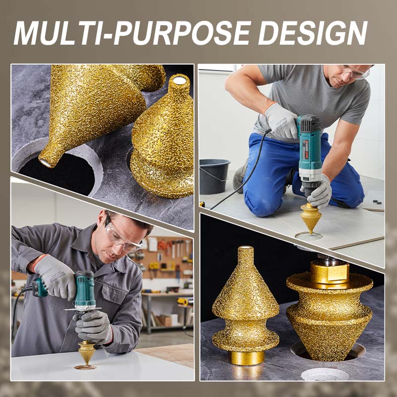 🥳2026 HOT SALE🥳💞50K+ SOLD!⚙️💎 50% OFF! Diamond Chamfering Bit – Brazed diamond, multi‑function (grinds, drills, chamfers). Universal M10 fit. Like a magic wand for stone & tile! ✨🛠️