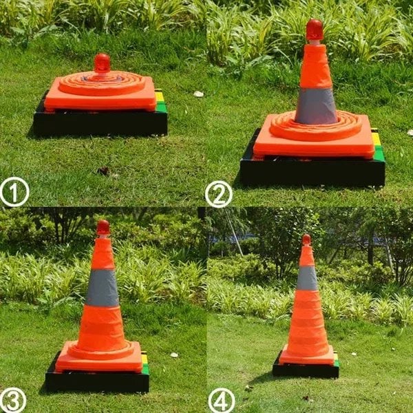 🥳2026 HOT SALE🥳💞50K+ SOLD!🚨🛑 50% OFF! Foldable Reflective Safety Cone – Get FREE LED lights! Seen in fog & darkness. Save lives on highways. A must‑have for every car! 🔆✨