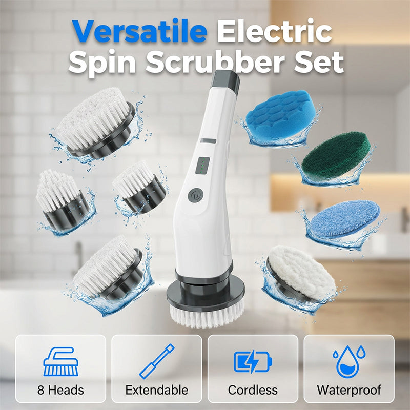 🥳2026 HOT SALE🥳💞50K+ SOLD! 🧹⚡ 50% OFF! Electric Cleaning Brush – high-torque motor, 4 heads & long handle. Waterproof & cordless – bathroom, kitchen & car all shine! 💧✅