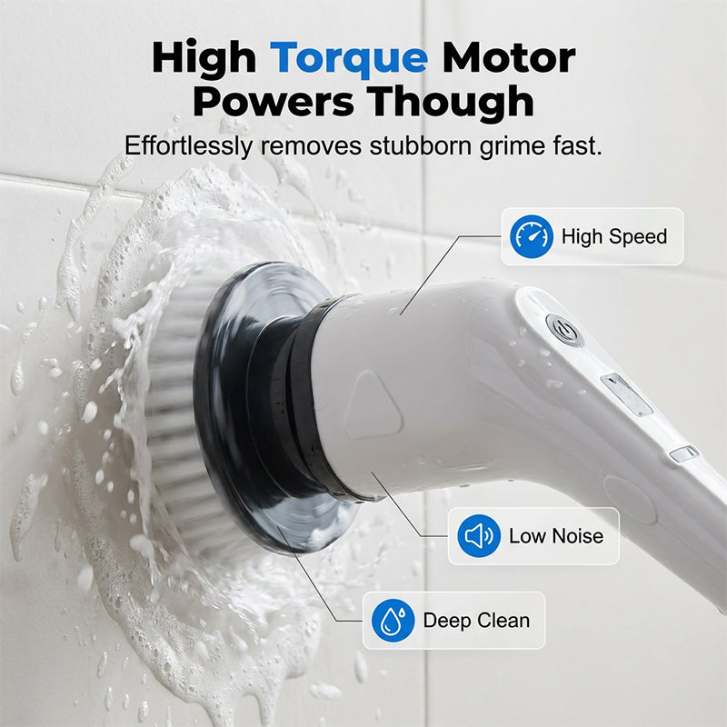 🥳2026 HOT SALE🥳💞50K+ SOLD! 🧹⚡ 50% OFF! Electric Cleaning Brush – high-torque motor, 4 heads & long handle. Waterproof & cordless – bathroom, kitchen & car all shine! 💧✅