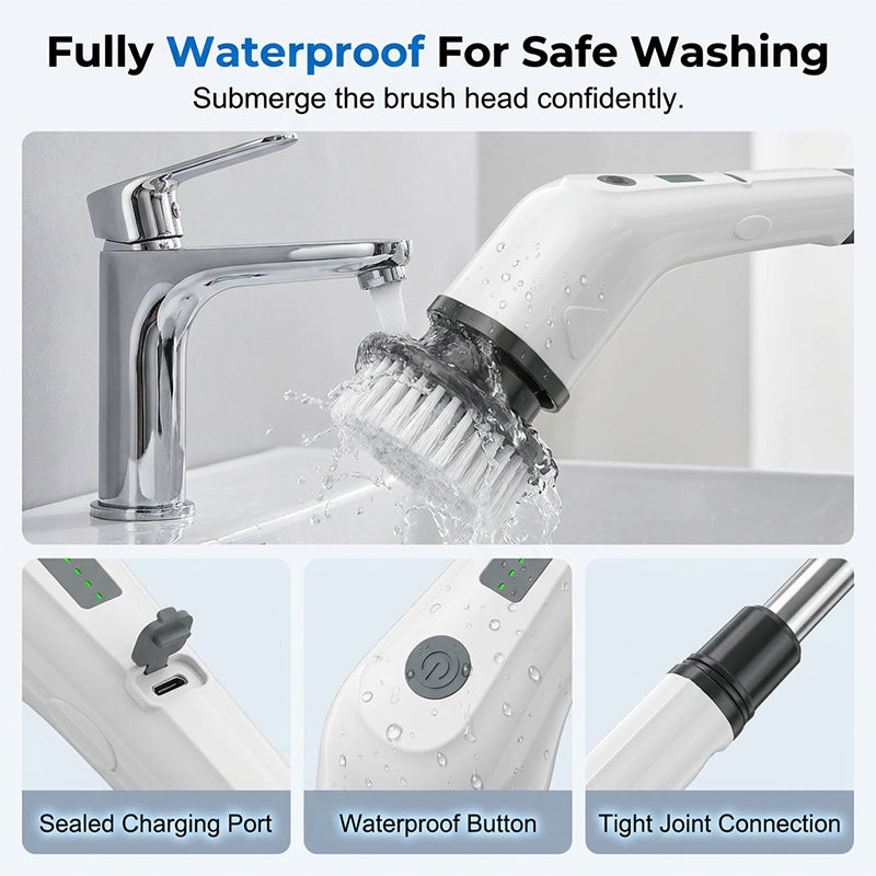 🥳2026 HOT SALE🥳💞50K+ SOLD! 🧹⚡ 50% OFF! Electric Cleaning Brush – high-torque motor, 4 heads & long handle. Waterproof & cordless – bathroom, kitchen & car all shine! 💧✅