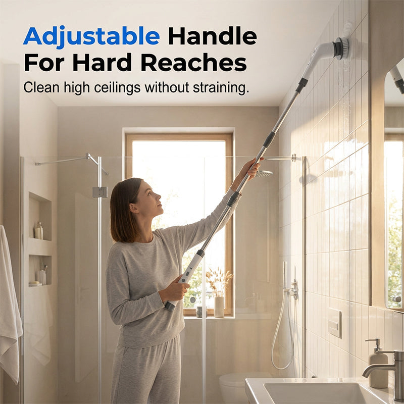 🥳2026 HOT SALE🥳💞50K+ SOLD! 🧹⚡ 50% OFF! Electric Cleaning Brush – high-torque motor, 4 heads & long handle. Waterproof & cordless – bathroom, kitchen & car all shine! 💧✅