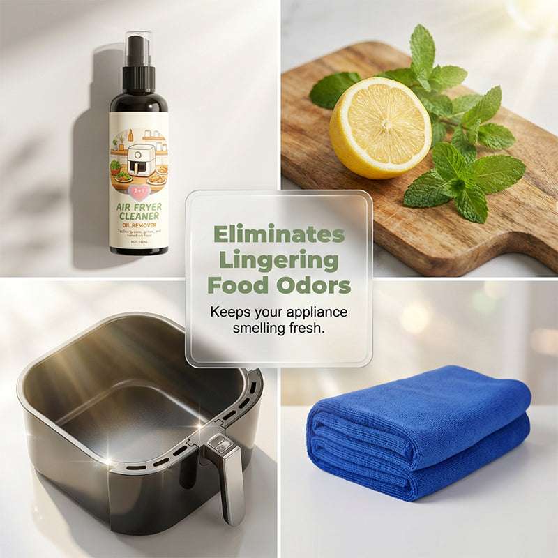 🥳2026 HOT SALE🥳💞50K+ SOLD!🔍✨ 50% OFF! 2‑in‑1 Air Fryer Cleaner – Degreases & cleans, safe for non‑stick coatings. Just spray & wipe. Includes towel! 🧼💪