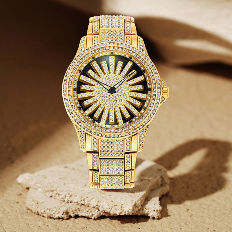 🥳2026 HOT SALE🥳💞50K+ SOLD!💎🔄 50% OFF! Iced‑Out Rotating Dial Watch – Spinning centre dial, full crystal inlay, mineral glass. Bold luxury on your wrist! ⌚✨