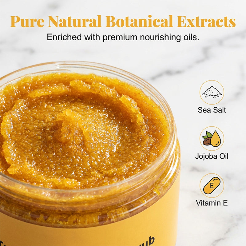 🥳2026 HOT SALE🥳💞50K+ SOLD!🧡✨ 50% OFF! Turmeric Exfoliating Body Scrub – Brightens dark spots, smooths knees & elbows. Natural sea salt + jojoba oil. Reveal younger looking skin! 🌟💛