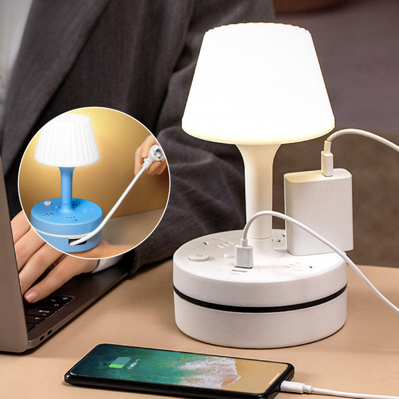 🥳2026 HOT SALE🥳💞50K+ SOLD! 💡🔌 50% OFF! 3‑Outlet USB Power Strip with Lamp – 3 AC + 2 USB‑A + 2 USB‑C, built‑in desk lamp with 3 light colours. Perfect bedside charger – no more searching for plugs! 🛏️✨