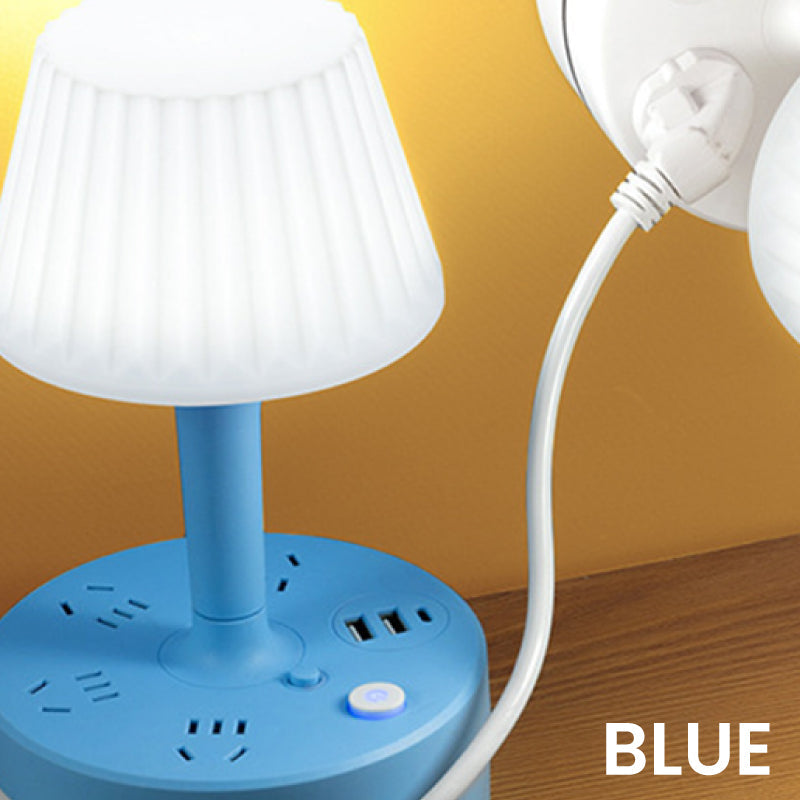 🥳2026 HOT SALE🥳💞50K+ SOLD! 💡🔌 50% OFF! 3‑Outlet USB Power Strip with Lamp – 3 AC + 2 USB‑A + 2 USB‑C, built‑in desk lamp with 3 light colours. Perfect bedside charger – no more searching for plugs! 🛏️✨