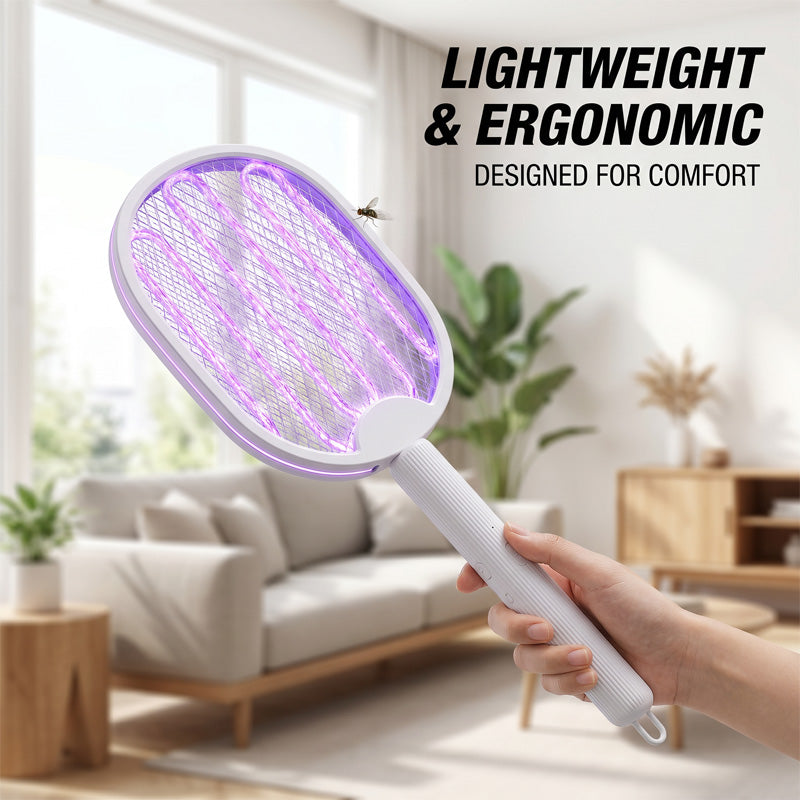 🥳2026 HOT SALE🥳💞50K+ SOLD!🦟⚡ 50% OFF! 2‑in‑1 Foldable Mosquito Swatter – Manual zap + UV auto trap. USB rechargeable, folds flat for storage. Sleep bite‑free tonight! 🌙✨