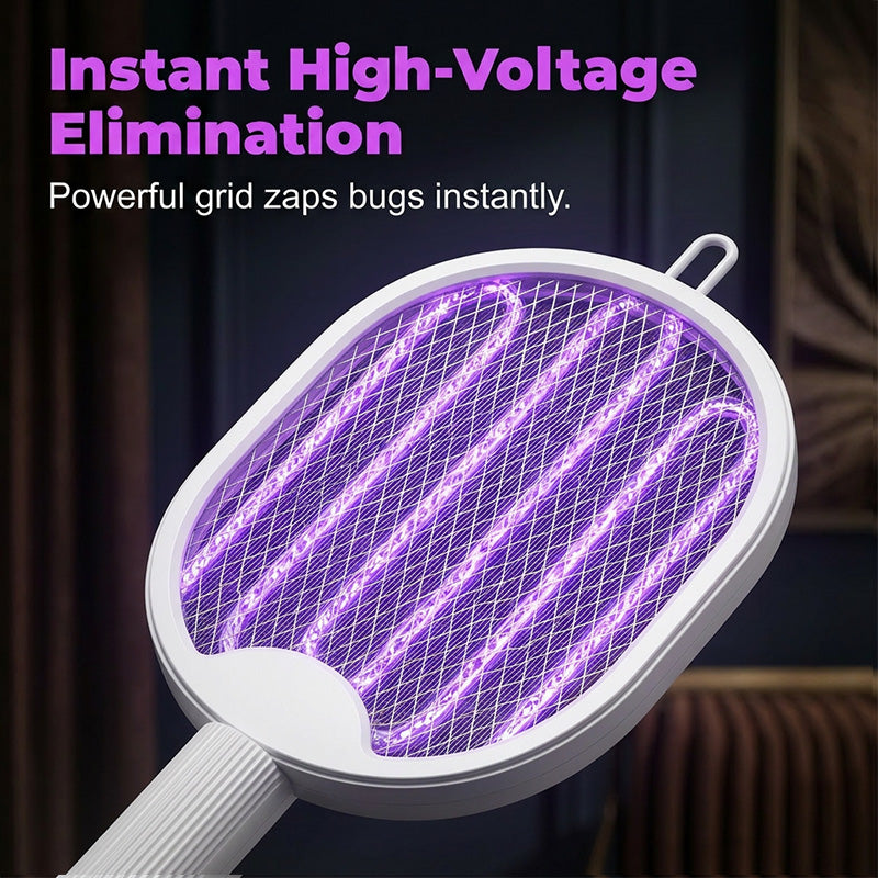 🥳2026 HOT SALE🥳💞50K+ SOLD!🦟⚡ 50% OFF! 2‑in‑1 Foldable Mosquito Swatter – Manual zap + UV auto trap. USB rechargeable, folds flat for storage. Sleep bite‑free tonight! 🌙✨