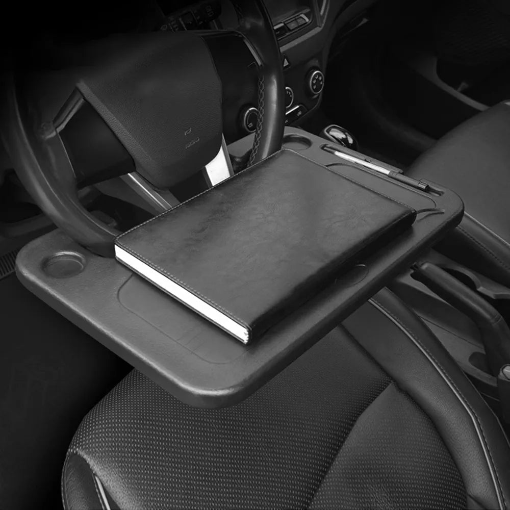 🍔Steering Wheel Tray Table  – Foldable, Cup & Tablet Slot, Lightweight🚗