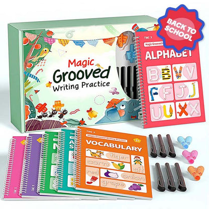 🥳2026 HOT SALE🥳💞50K+ SOLD!✍️📚 50% OFF! Magic Grooved Copybook Set – Tactile guidance, builds perfect muscle memory. Includes grip trainer. Makes writing fun for kids! ✨🖍️