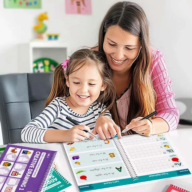 🥳2026 HOT SALE🥳💞50K+ SOLD!✍️📚 50% OFF! Magic Grooved Copybook Set – Tactile guidance, builds perfect muscle memory. Includes grip trainer. Makes writing fun for kids! ✨🖍️