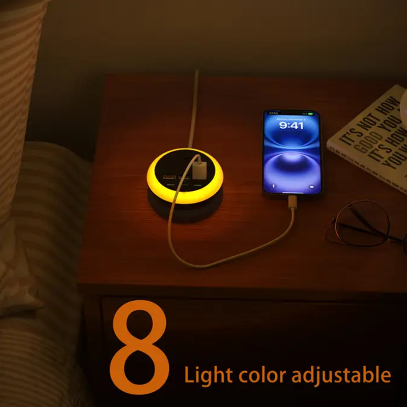 🥳2026 HOT SALE🥳💞50K+ SOLD!🌙💡 50% OFF! 6‑in‑1 Charging Station – 3 Type‑C + 3 USB‑A, smart distribution. 8‑colour ambient light, perfect for bedside or desk. No more hunting for plugs! 🌟💚