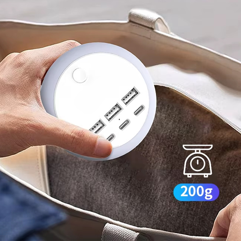 🥳2026 HOT SALE🥳💞50K+ SOLD!🌙💡 50% OFF! 6‑in‑1 Charging Station – 3 Type‑C + 3 USB‑A, smart distribution. 8‑colour ambient light, perfect for bedside or desk. No more hunting for plugs! 🌟💚