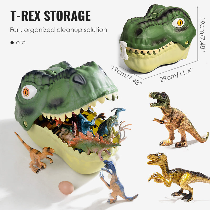 🥳2026 HOT SALE🥳💞50K+ SOLD! 🦖🎁 50% OFF! Kids Fun & Educational Dinosaur Toy Kit – T‑Rex head storage box keeps toys organised. Lifelike figures, waterproof & durable – sparks imagination & learning! 🧩✨