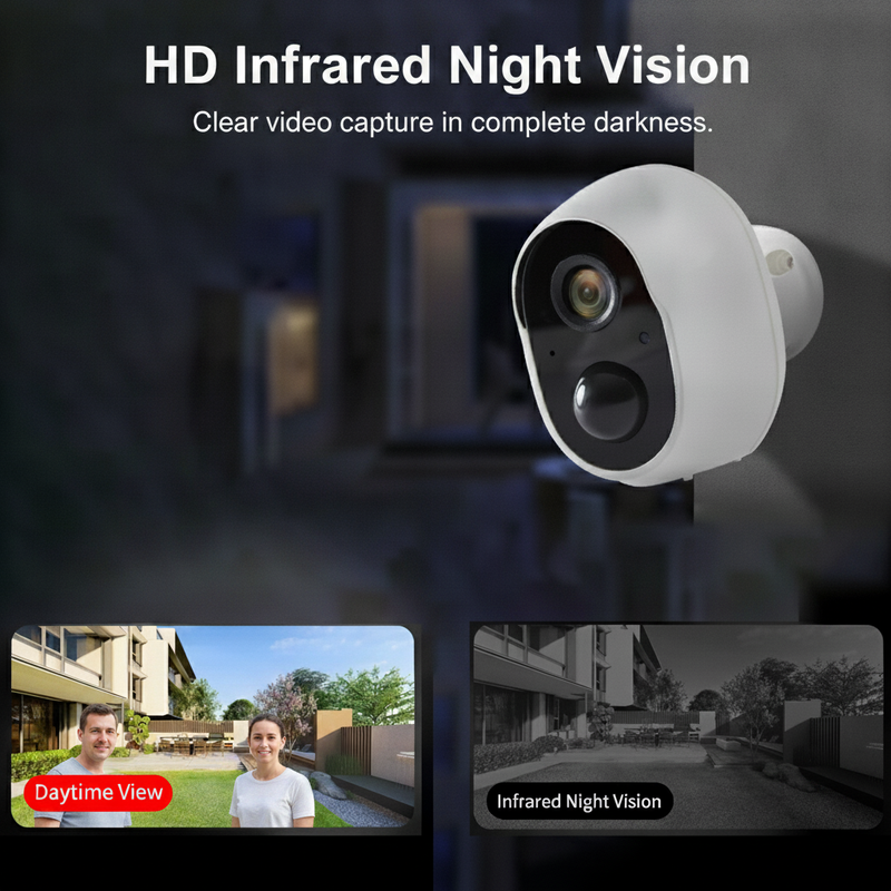 🥳2026 HOT SALE🥳💞50K+ SOLD! 📷🛡️Smart Wireless WiFi Security Camera – infrared night vision, 360-day battery, PIR motion detection, two-way audio, IP65 waterproof. Keep your home safe! 🔋🌙