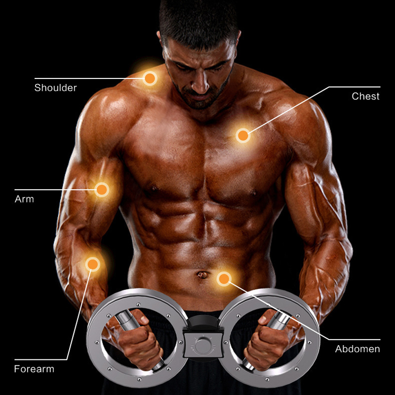 🥳2026 HOT SALE🥳💞50K+ SOLD! 💪🏋️ 50% OFF! Adjustable Arm & Chest Exerciser – 12LB resistance, 360° rotating grips & compact design. Train forearms, wrists & grip at home or office! 🛡️✅