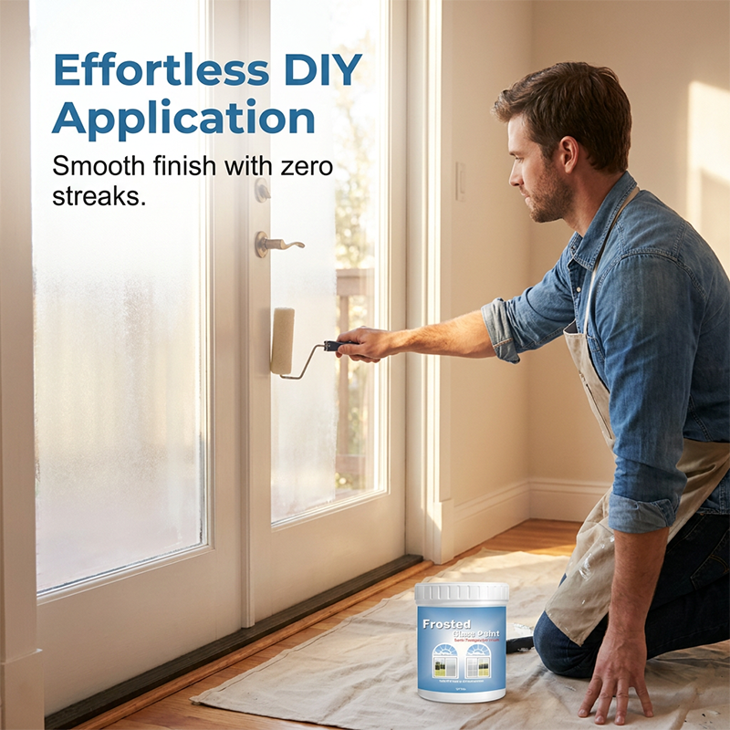 🥳2026 HOT SALE🥳💞50K+ SOLD! 🌫️✨ 50% OFF! Frosted Glass Paint for Privacy – instant semi-transparent privacy, still lets light in. Waterproof & toxin-free for bathrooms, offices & bedrooms! 🌀🛡️
