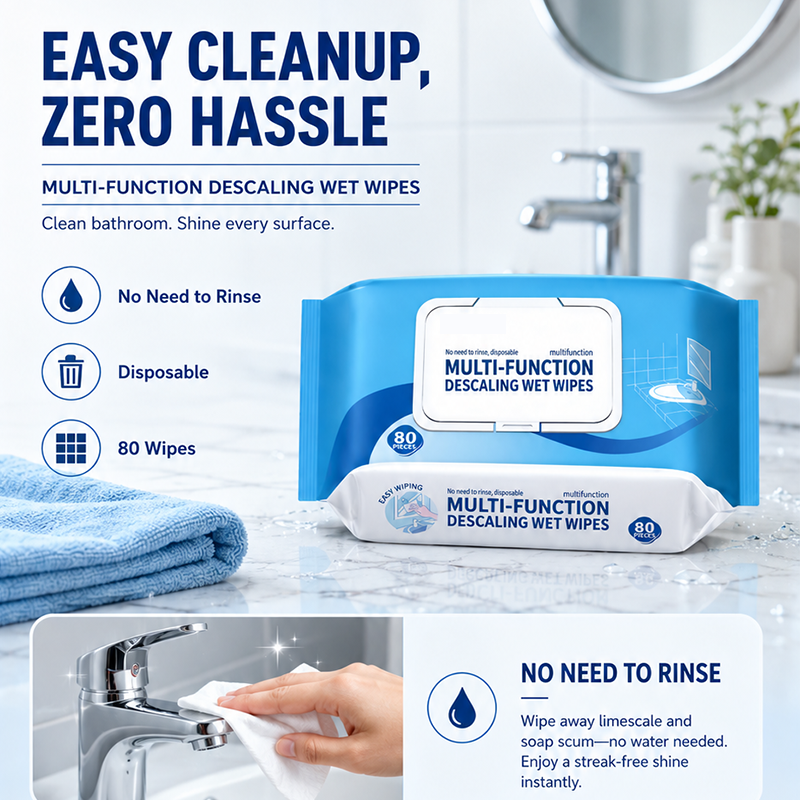 🥳2026 HOT SALE🥳💞50K+ SOLD!🧽💧 50% OFF! Bathroom Descaling Wipes – No rinse, no scrubbing. Dissolves limescale & soap scum fast. Just wipe & shine! ✨🛁