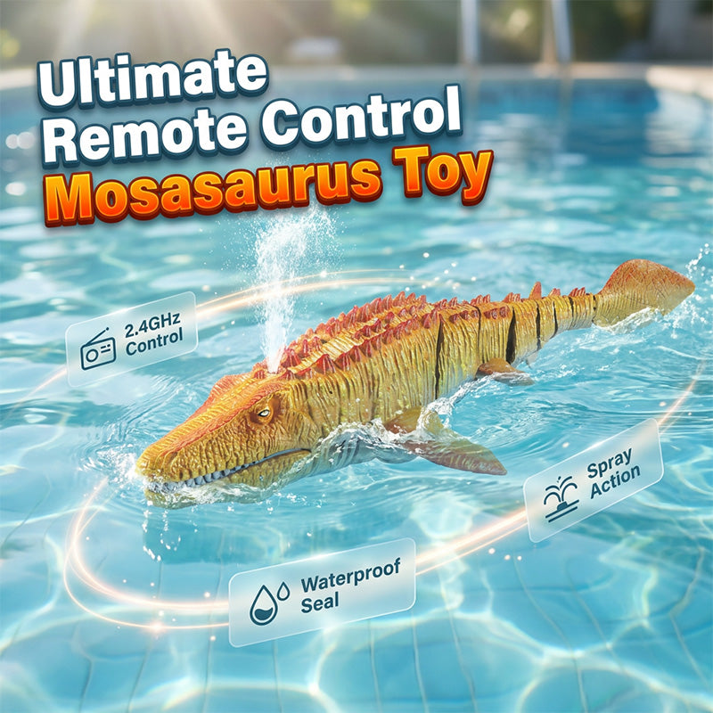 🥳2026 HOT SALE🥳💞50K+ SOLD!🦖💦 50% OFF! RC Mosasaurus Swimming Toy – Sprays water, swims like real. 2.4G remote, waterproof. Epic pool battles! 🌊🎮