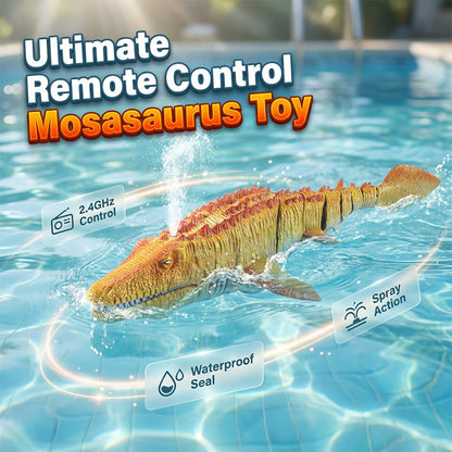 🥳2026 HOT SALE🥳💞50K+ SOLD!🦖💦 50% OFF! RC Mosasaurus Swimming Toy – Sprays water, swims like real. 2.4G remote, waterproof. Epic pool battles! 🌊🎮