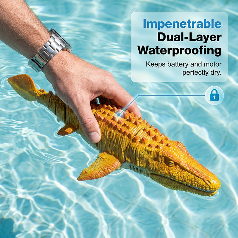 🥳2026 HOT SALE🥳💞50K+ SOLD!🦖💦 50% OFF! RC Mosasaurus Swimming Toy – Sprays water, swims like real. 2.4G remote, waterproof. Epic pool battles! 🌊🎮