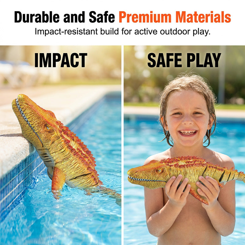 🥳2026 HOT SALE🥳💞50K+ SOLD!🦖💦 50% OFF! RC Mosasaurus Swimming Toy – Sprays water, swims like real. 2.4G remote, waterproof. Epic pool battles! 🌊🎮