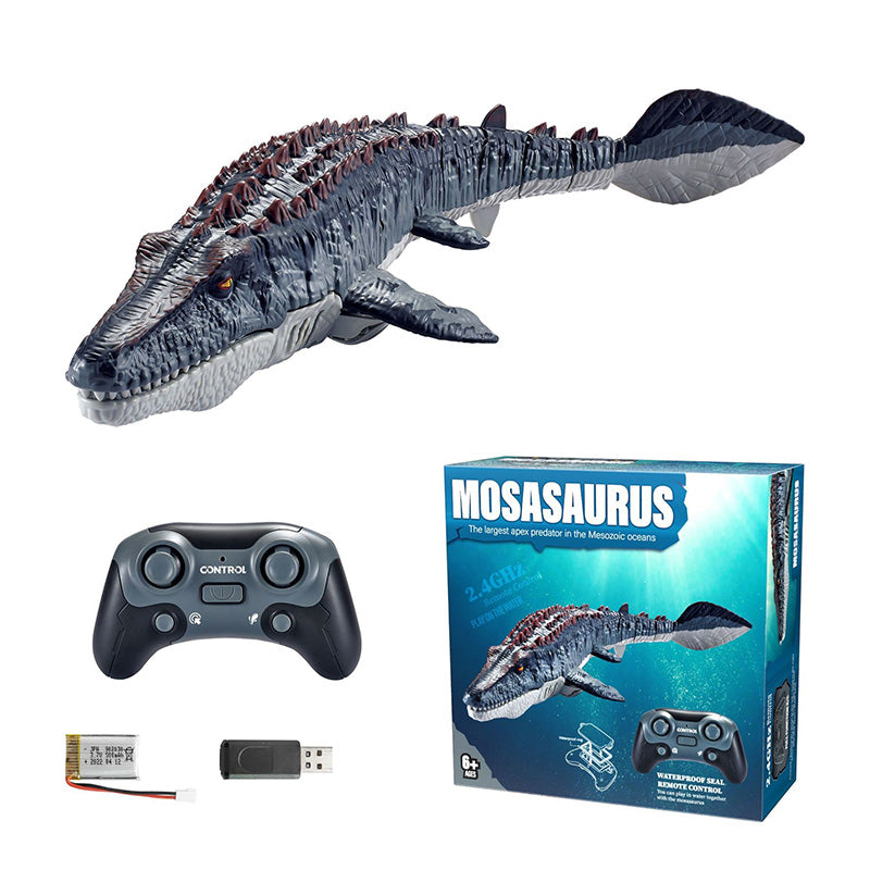 🥳2026 HOT SALE🥳💞50K+ SOLD!🦖💦 50% OFF! RC Mosasaurus Swimming Toy – Sprays water, swims like real. 2.4G remote, waterproof. Epic pool battles! 🌊🎮