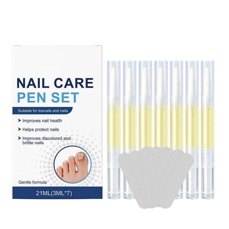 🥳2026 HOT SALE🥳💞50K+ SOLD!🌸🛡️ 50% OFF! Nail Recovery Pen Set – 7 pens + 7 files. Targets yellow, weak nails. Leak‑proof, perfect for purse. Say goodbye to ugly nails! 💪✨