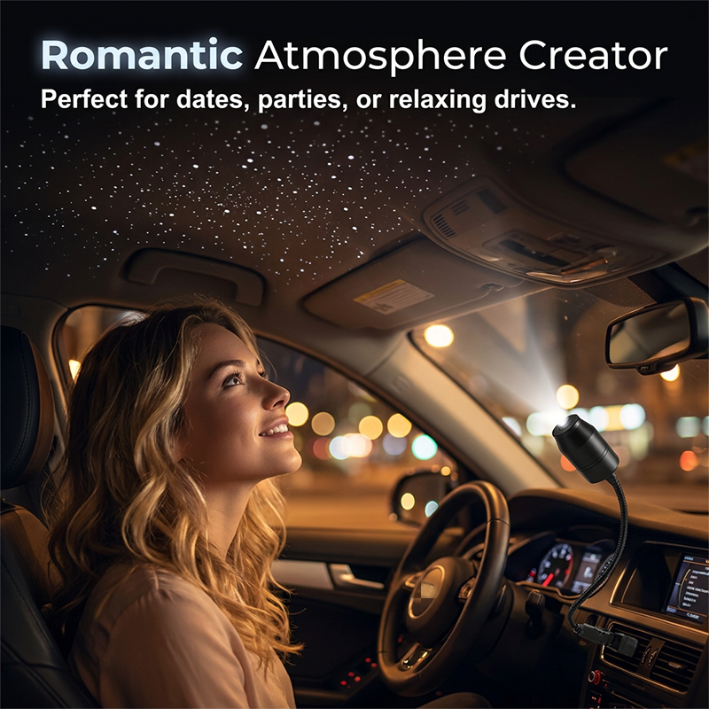 🥳2026 HOT SALE🥳💞50K+ SOLD!🚗🌌 50% OFF! USB Car Roof Star Projector – 360° bendable, moon & stars. Romantic night drives! ✨🔭