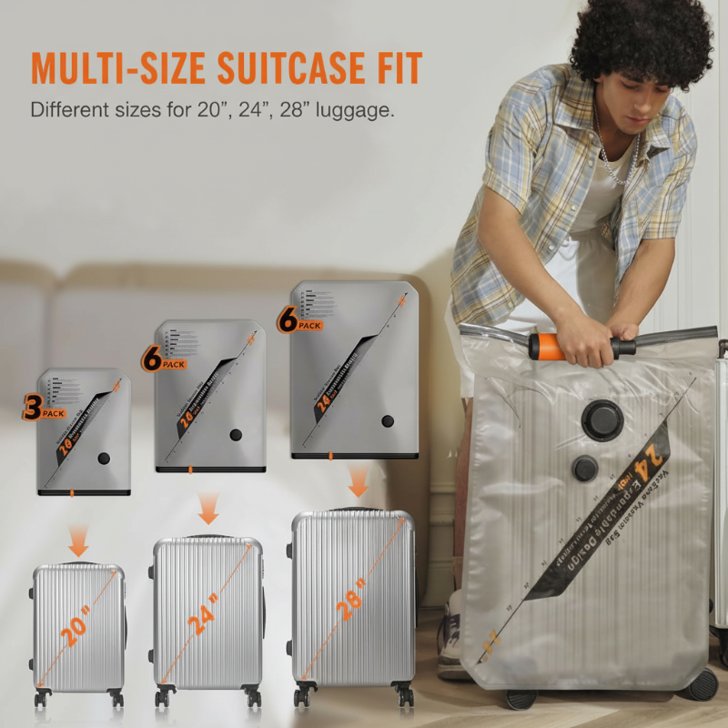 🥳2026 HOT SALE🥳💞50K+ SOLD! 🧳⚡ LAST DAY – £6.99! Waterproof Travel Compression Bags – Cordless electric pump, 4500Pa suction, shrinks clothes by 75%. Save space & keep items dry! Buy more, save more! 🎒✨